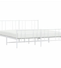 Bettgestell mit Kopf- und Fußteil Metall Weiß 193x203 cm