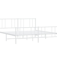Bettgestell mit Kopf- und Fußteil Metall Weiß 193x203 cm