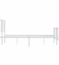 Bettgestell mit Kopf- und Fußteil Metall Weiß 193x203 cm