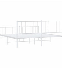 Bettgestell mit Kopf- und Fußteil Metall Weiß 193x203 cm