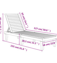 Sonnenliege Hellbraun 155x58x83 cm Polypropylen