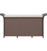 Gartenbank mit Kissen Braun 116x46x57 cm Poly Rattan