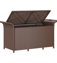 Gartenbank mit Kissen Braun 116x46x57 cm Poly Rattan