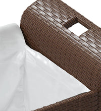 Gartenbank mit Kissen Braun 116x46x57 cm Poly Rattan