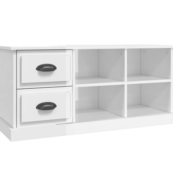 TV-Schrank Hochglanz-Weiß 102x35,5x47,5 cm Holzwerkstoff