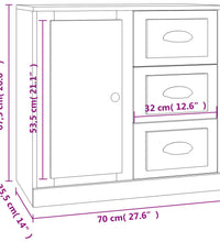 Sideboard Hochglanz-Weiß 70x35,5x67,5 cm Holzwerkstoff
