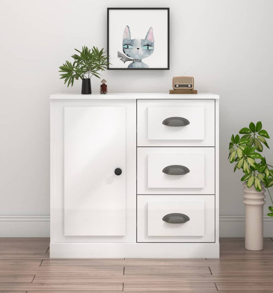 Sideboard Hochglanz-Weiß 70x35,5x67,5 cm Holzwerkstoff