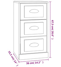 Sideboard Schwarz 36x35,5x67,5 cm Holzwerkstoff