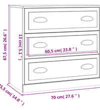 Sideboard Schwarz 70x35,5x67,5 cm Holzwerkstoff