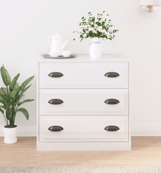 Sideboard Hochglanz-Weiß 70x35,5x67,5 cm Holzwerkstoff