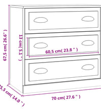 Sideboard Sonoma-Eiche 70x35,5x67,5 cm Holzwerkstoff