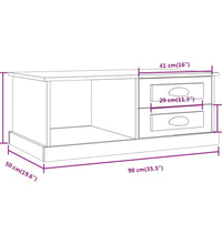 Couchtisch Schwarz 90x50x35 cm Holzwerkstoff