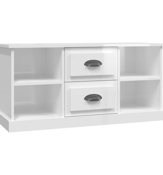 TV-Schrank Hochglanz-Weiß 99,5x35,5x48 cm Holzwerkstoff