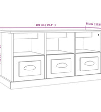 TV-Schrank Weiß 100x35x50 cm Holzwerkstoff