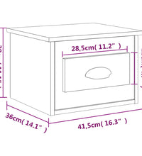 Wand-Nachttische 2 Stk. Sonoma-Eiche 41,5x36x28 cm