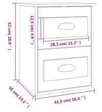 Wand-Nachttisch Sonoma-Eiche 41,5x36x53 cm