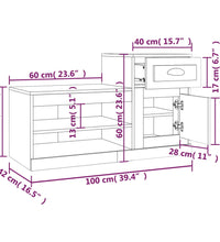Schuhschrank Weiß 100x42x60 cm Holzwerkstoff