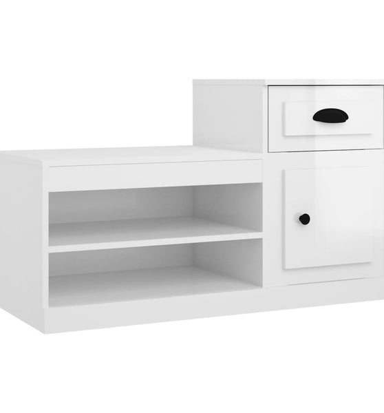 Schuhschrank Hochglanz-Weiß 100x42x60 cm Holzwerkstoff