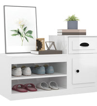 Schuhschrank Hochglanz-Weiß 100x42x60 cm Holzwerkstoff