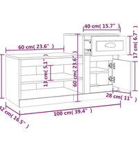 Schuhschrank Sonoma-Eiche 100x42x60 cm Holzwerkstoff