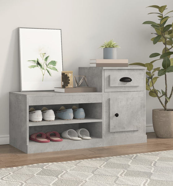 Schuhschrank Betongrau 100x42x60 cm Holzwerkstoff