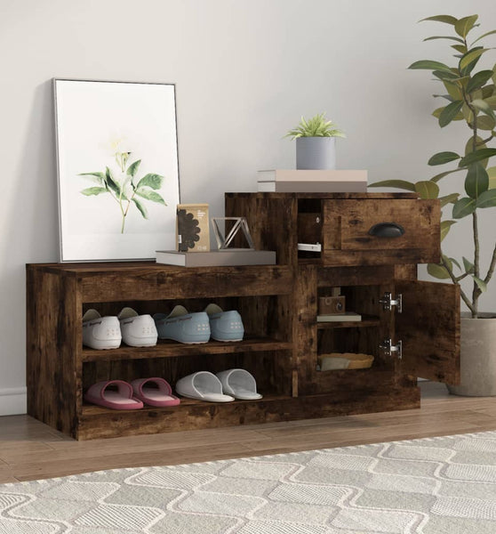 Schuhschrank Räuchereiche 100x42x60 cm Holzwerkstoff