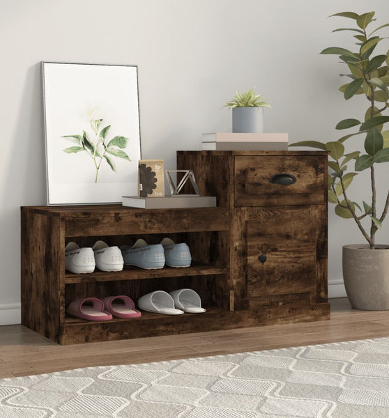 Schuhschrank Räuchereiche 100x42x60 cm Holzwerkstoff