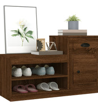 Schuhschrank Braun Eichen-Optik 100x42x60 cm Holzwerkstoff