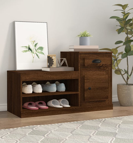 Schuhschrank Braun Eichen-Optik 100x42x60 cm Holzwerkstoff