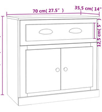 Sideboard Hochglanz-Weiß 70x35,5x67,5 cm Holzwerkstoff