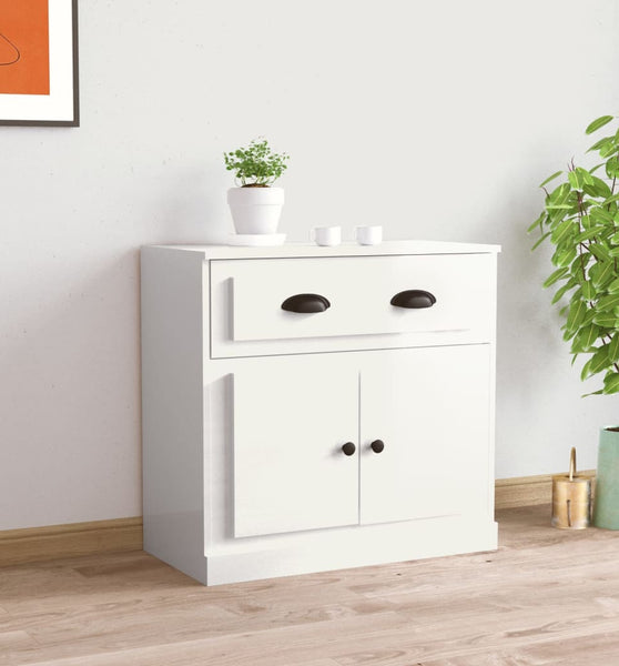 Sideboard Hochglanz-Weiß 70x35,5x67,5 cm Holzwerkstoff