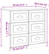Sideboard Weiß 70x35,5x67,5 cm Holzwerkstoff