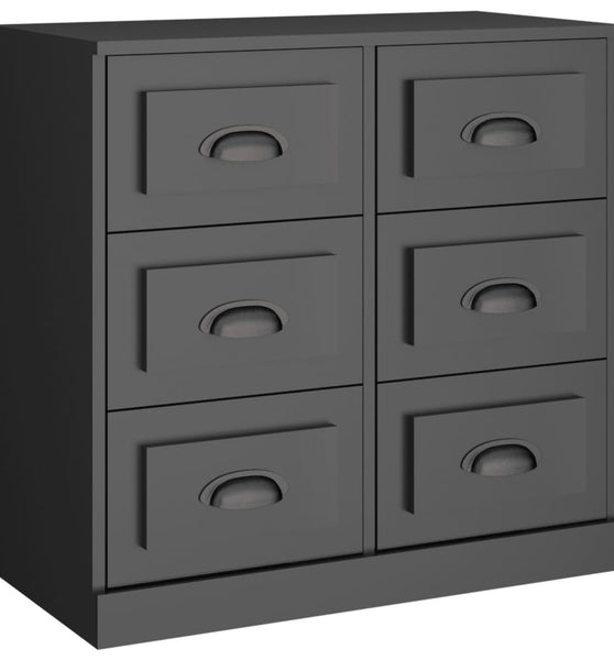 Sideboard Schwarz 70x35,5x67,5 cm Holzwerkstoff