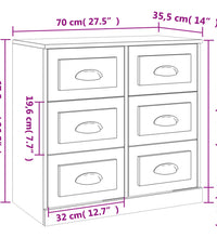 Sideboard Hochglanz-Weiß 70x35,5x67,5 cm Holzwerkstoff