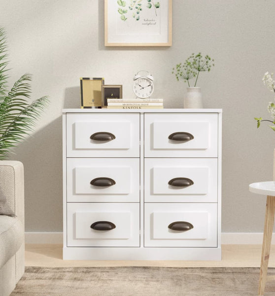 Sideboard Hochglanz-Weiß 70x35,5x67,5 cm Holzwerkstoff