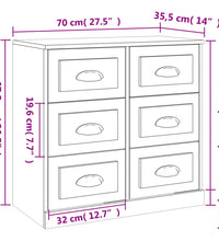 Sideboard Räuchereiche 70x35,5x67,5 cm Holzwerkstoff