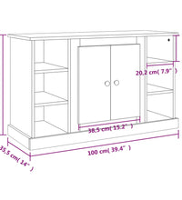 Sideboard Weiß 100x35,5x60 cm Holzwerkstoff