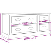 TV-Schrank Grau Sonoma 100x35,5x45 cm Holzwerkstoff