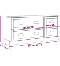 TV-Schrank Braun Eichen-Optik 100x35,5x45 cm Holzwerkstoff