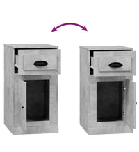 Beistellschrank mit Schublade Betongrau 40x50x75 cm