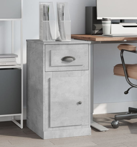 Beistellschrank mit Schublade Betongrau 40x50x75 cm