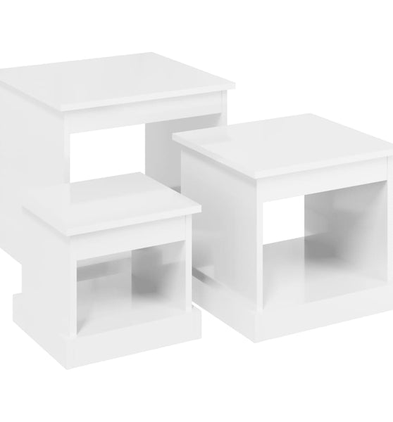 Couchtische 3 Stk. Hochglanz-Weiß Holzwerkstoff