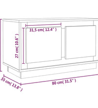 TV-Schrank Hochglanz-Weiß 80x35x45 cm Holzwerkstoff