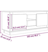 TV-Schrank Weiß 102x35x45 cm Holzwerkstoff