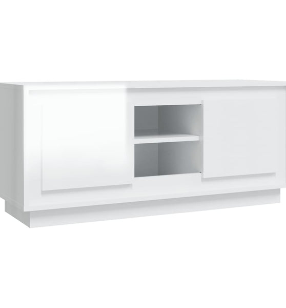 TV-Schrank Hochglanz-Weiß 102x35x45 cm Holzwerkstoff