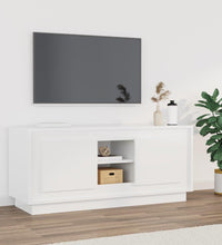 TV-Schrank Hochglanz-Weiß 102x35x45 cm Holzwerkstoff