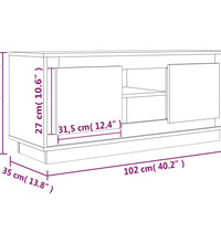 TV-Schrank Grau Sonoma 102x35x45 cm Holzwerkstoff