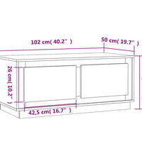 Couchtisch Hochglanz-Weiß 102x50x44 cm Holzwerkstoff