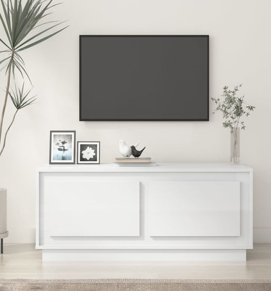 Couchtisch Hochglanz-Weiß 102x50x44 cm Holzwerkstoff