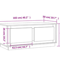 Couchtisch Räuchereiche 102x50x44 cm Holzwerkstoff